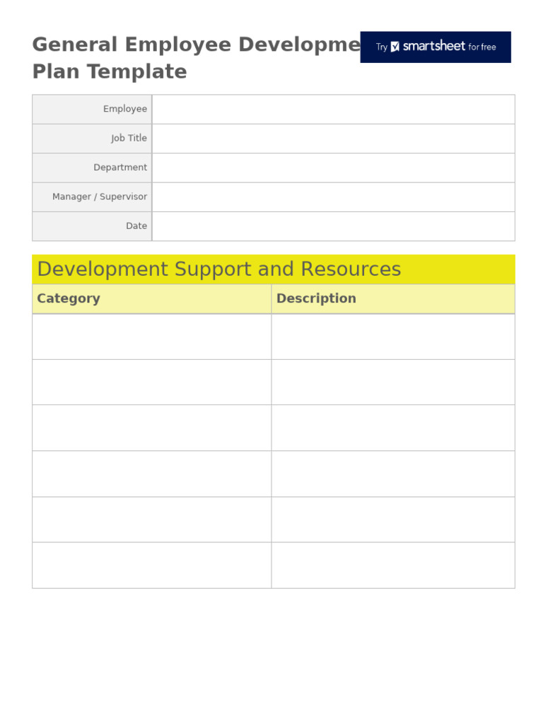IC General Employee Development Plan Template 12344 WORD 0 | PDF