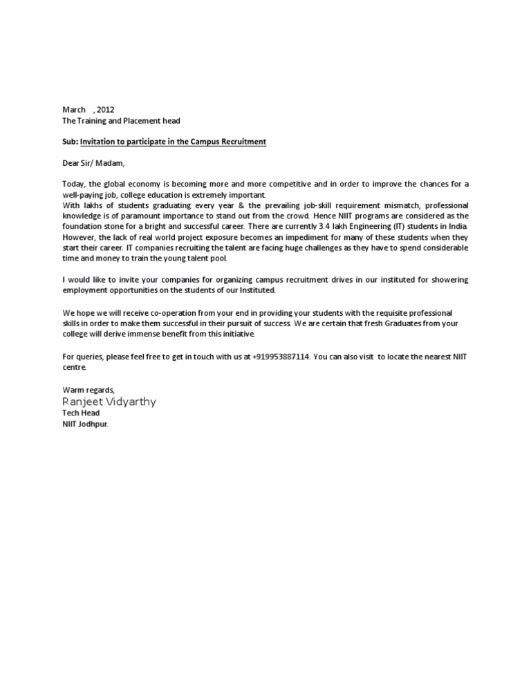 Invitation Letter