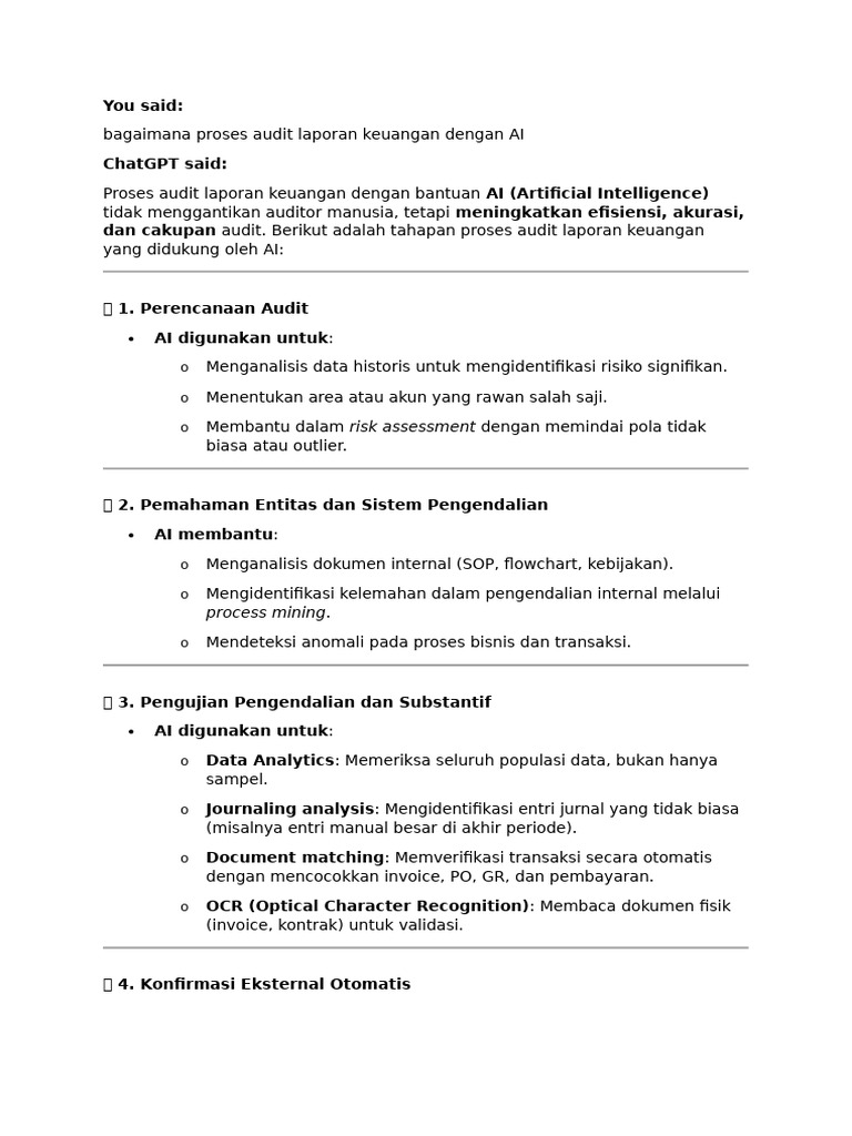 Analisis Risiko Laporan Keuangan dengan AI | PDF