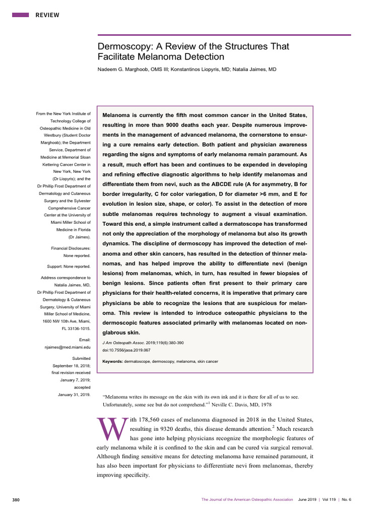 Melanoma Detection via Dermoscopy | PDF | Melanoma | Dermatology