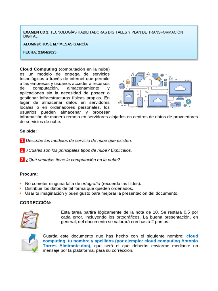 Modelos y Ventajas de la Nube | PDF | Computación en la nube | Software ...