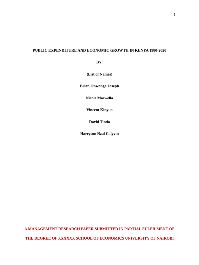 Public Expenditure Impact on Kenya's Growth | PDF | Government Spending ...