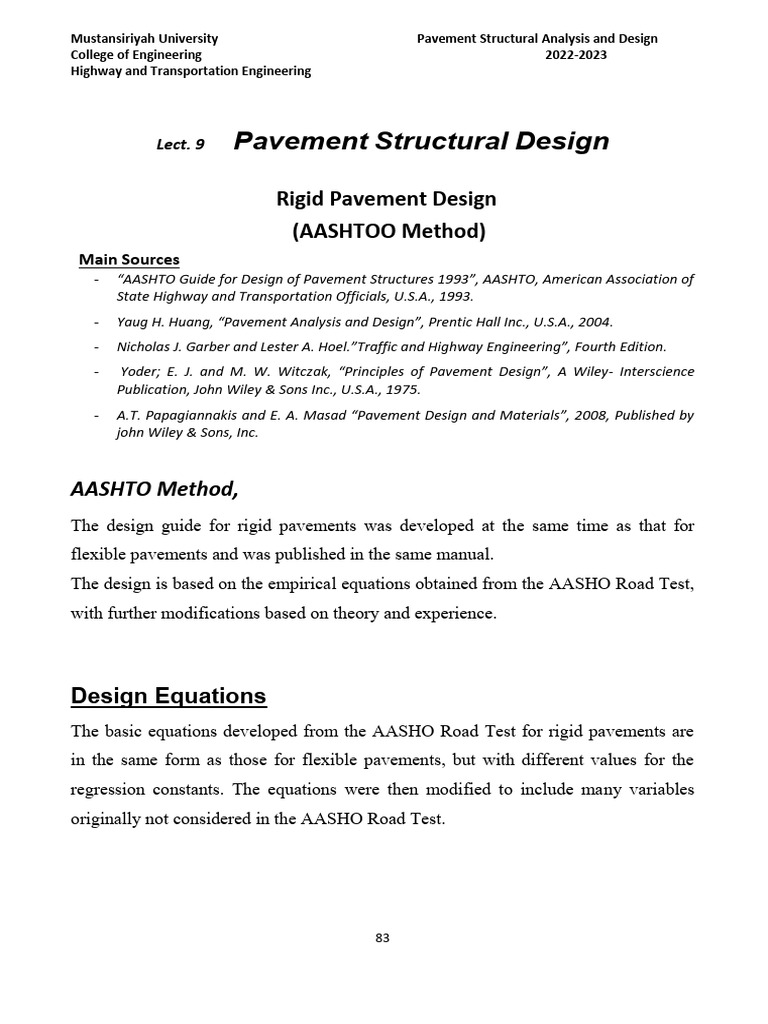 Rigid Pavement Design Using AASHTO Method | PDF | Young's Modulus ...