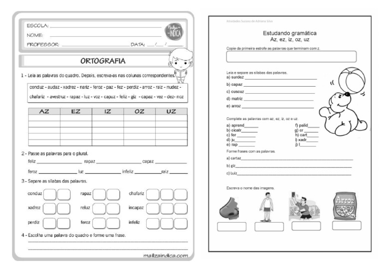 Atividade Az Ez Iz Oz Uz | PDF