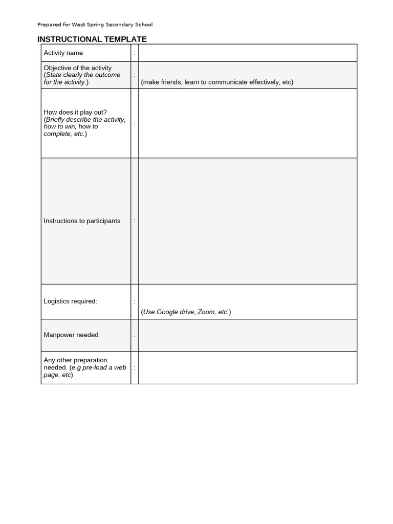 Activity - Template | PDF