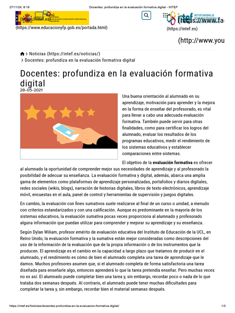 Evaluación Formativa Digital para Docentes | PDF | Evaluación | Enseñando