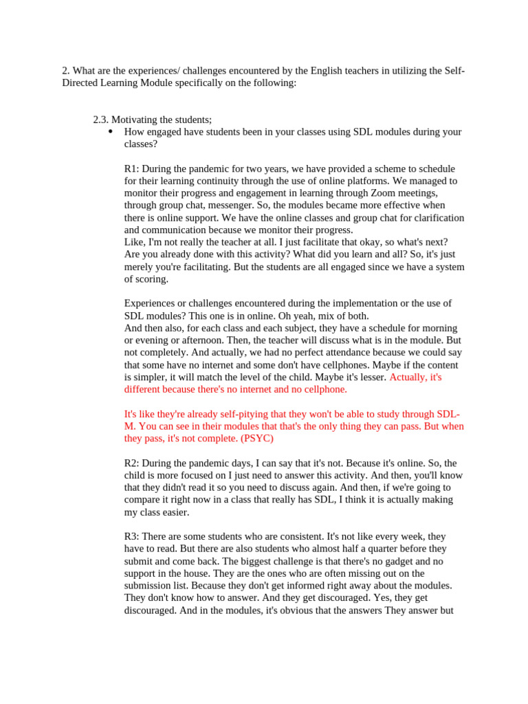 2.3motivating RQ Tables | PDF | Motivation | Motivational