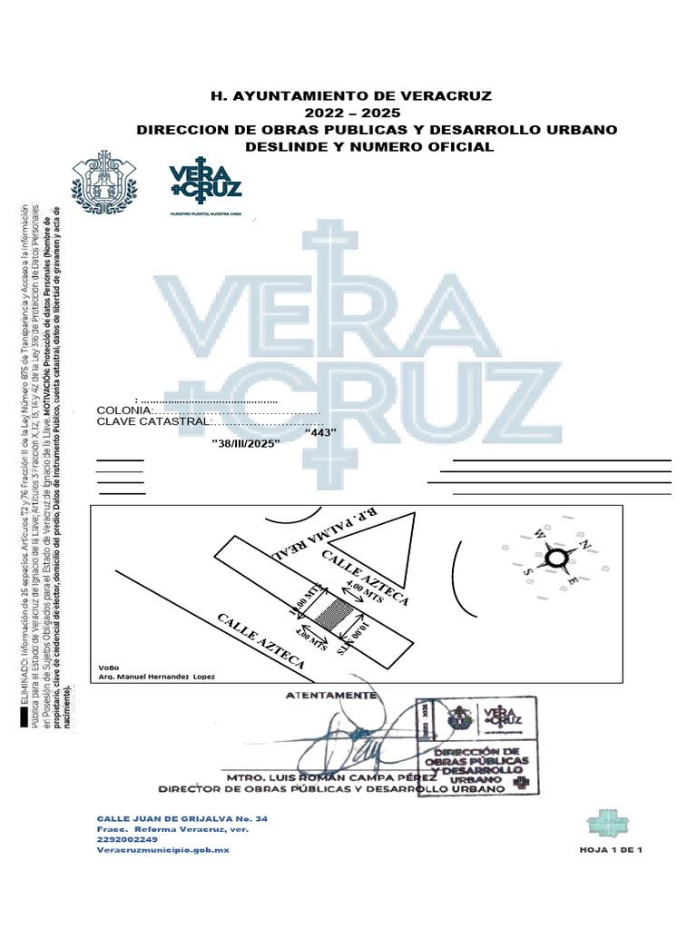 Alineamiento y Numero Oficial | PDF | Derecho Civil (Common Law)
