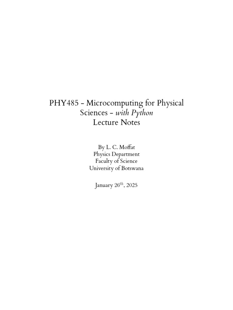 Python Programming for Physics Students | PDF | Python (Programming ...