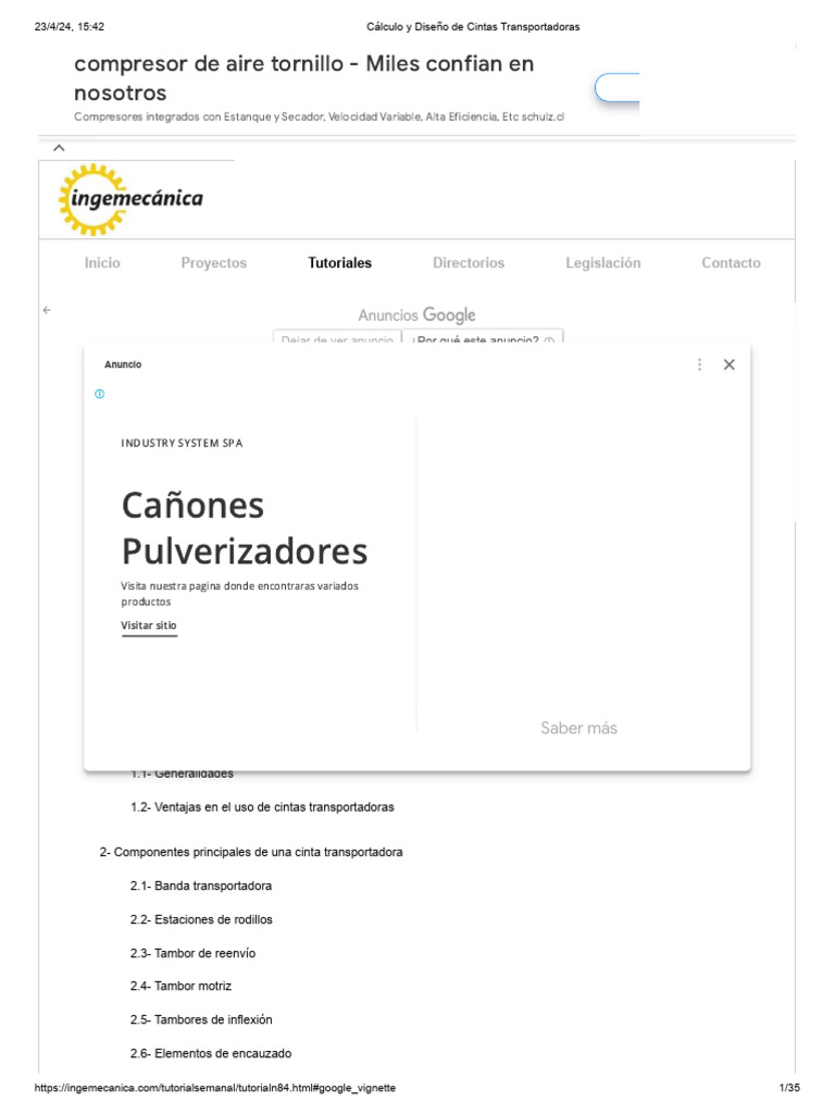 Diseño y Cálculo de Cintas Transportadoras | PDF | Transporte ...