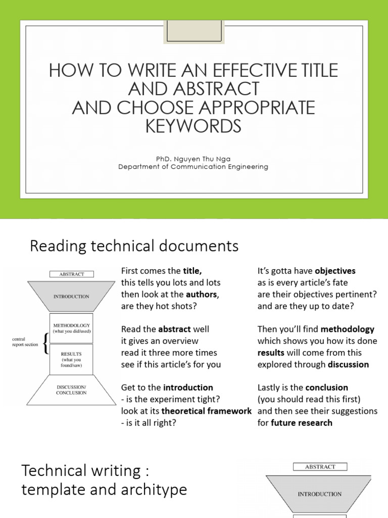 Crafting Effective Research Titles and Abstracts | PDF