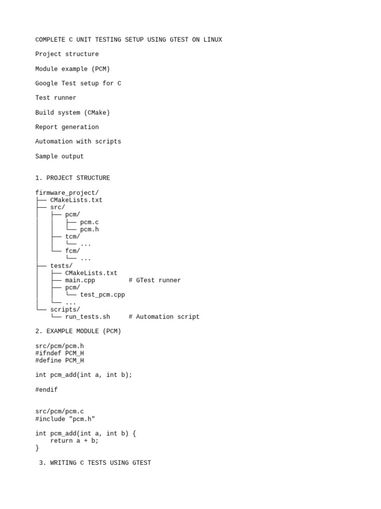 Gtest Setup For Embedded Software | PDF | Computing | Software