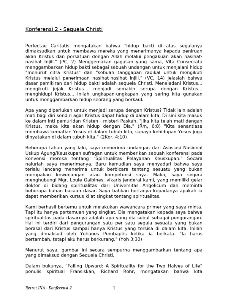 Konferensi 2 - Sequela Christi | PDF