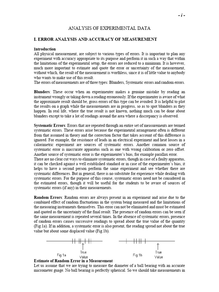 Error Analysis in Experimental Measurements | PDF | Observational Error ...