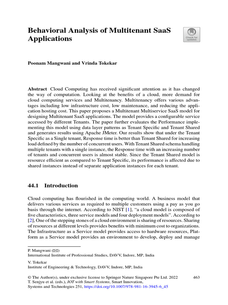Multitenant SaaS Performance Analysis | PDF | Software As A Service ...
