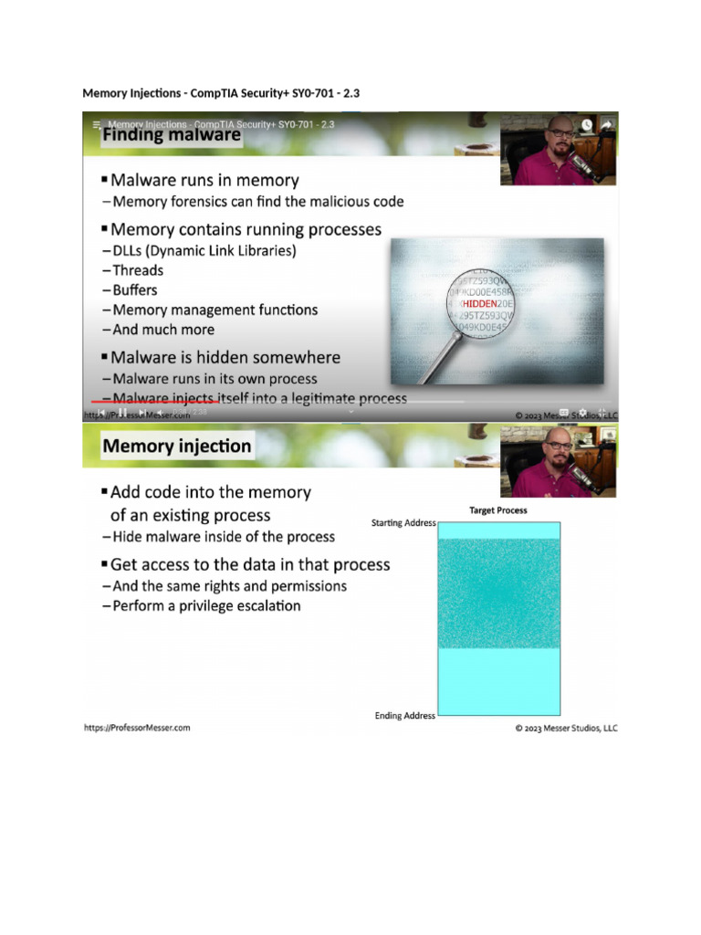 Memory Injection and Vulnerabilities Overview | PDF | Pointer (Computer ...