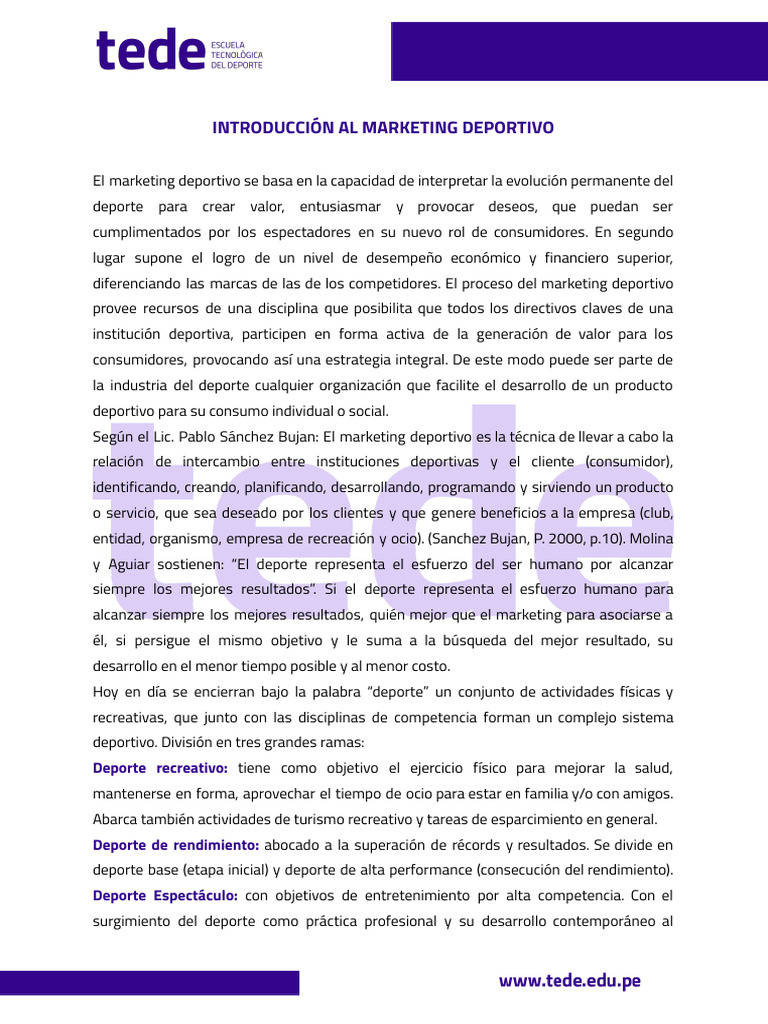 1.2 Introduccion Al Marketing Deportivo | PDF | Marketing | Deportes