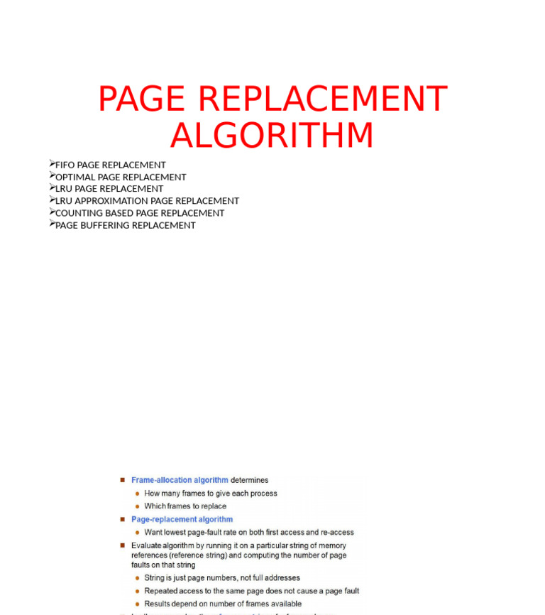 Page and Replacement Algorithm | PDF