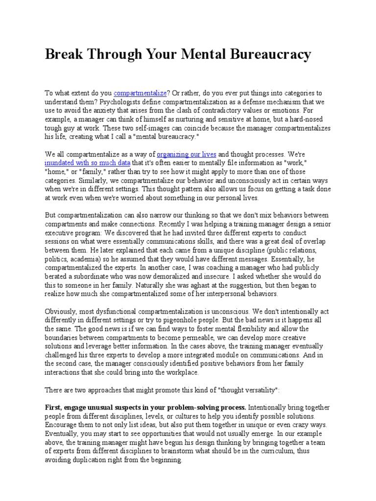 Moral Mazes Bureaucracy and Managerial Work PDF Thought Bureaucracy