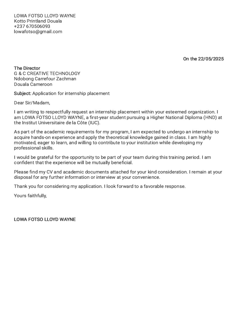 Application Letter English Pdf