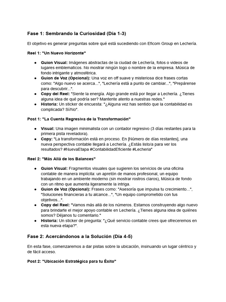 Campaña de Intriga Aventura Plza | PDF