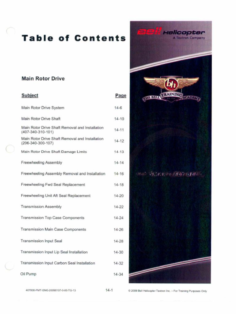 Manual 407-15-Main Rotor Drive | PDF