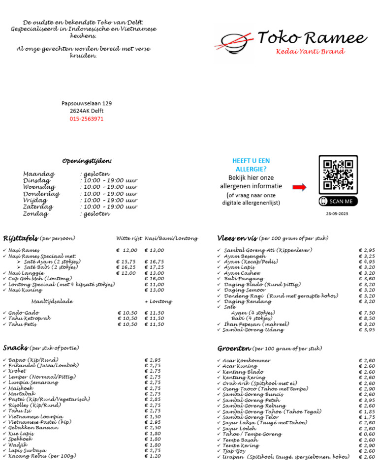 TokoRamee Menu 1 | PDF
