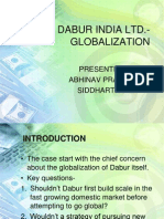 Dabur India Ltd.-Globalization: Presented by - Abhinav Prakash Siddharth Jain