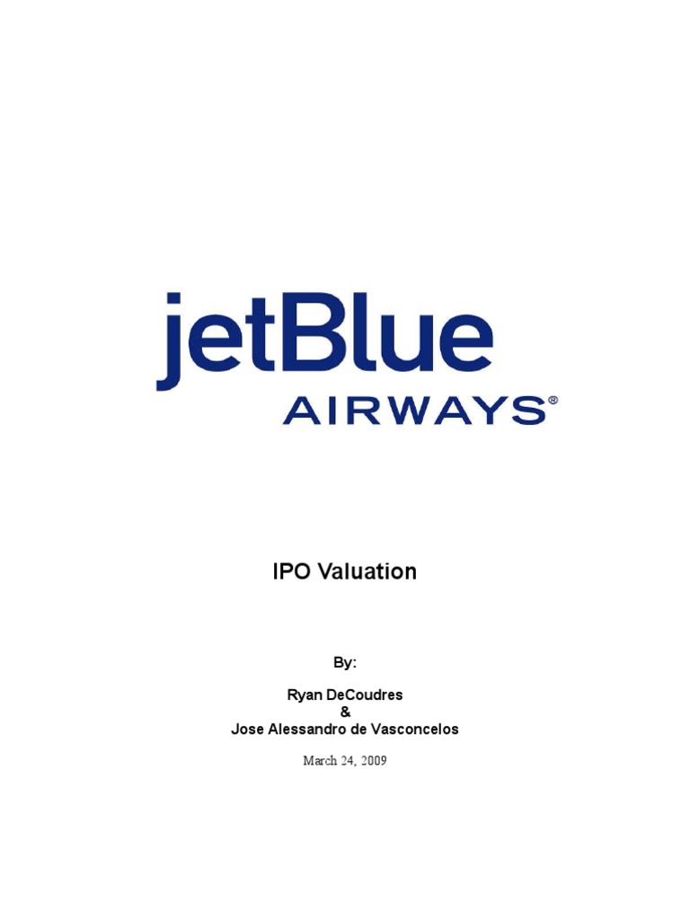 JetBlue Airways IPO Valuation PDF Initial Public Offering Underwriting