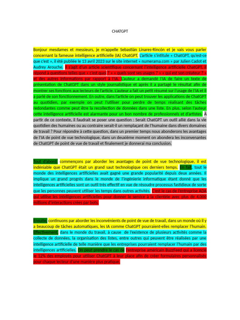 Comprendre ChatGPT : Avantages et Risques | PDF | Intelligence ...