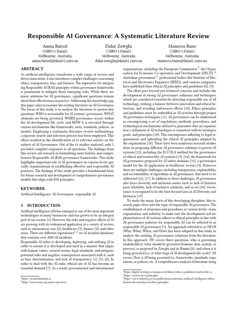 Responsible AI Governance Review | PDF | Artificial Intelligence ...