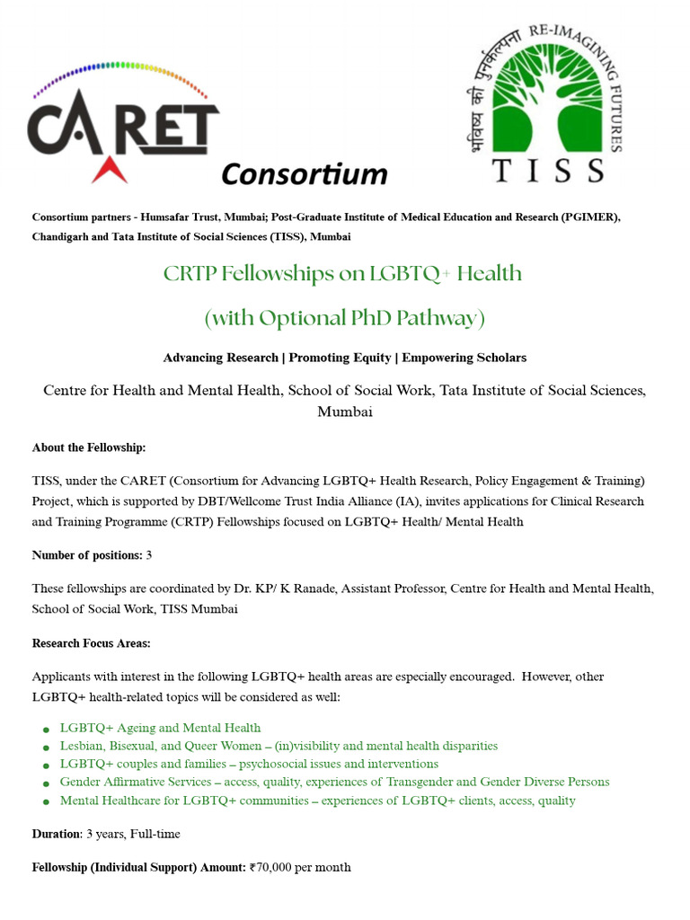 CRTP Fellowships for LGBTQ+ Health 2025 | PDF | Doctor Of Philosophy ...