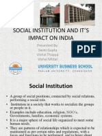 Social Institution &amp Its Impact On India