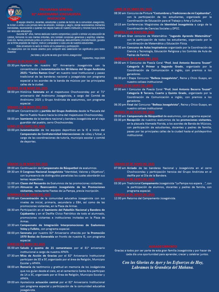 Programa 82 Aniv 2025 - 05 Mayo Ok | PDF | Aprendizaje