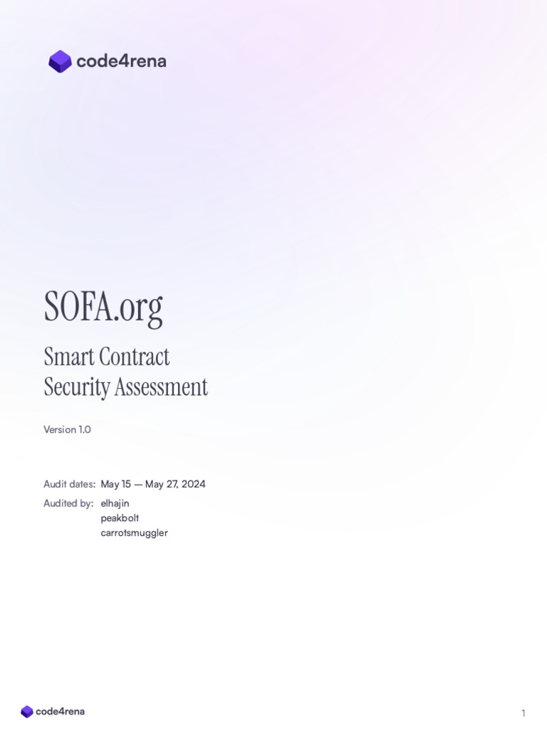 Audit Report - Sofa (May 2024) | PDF