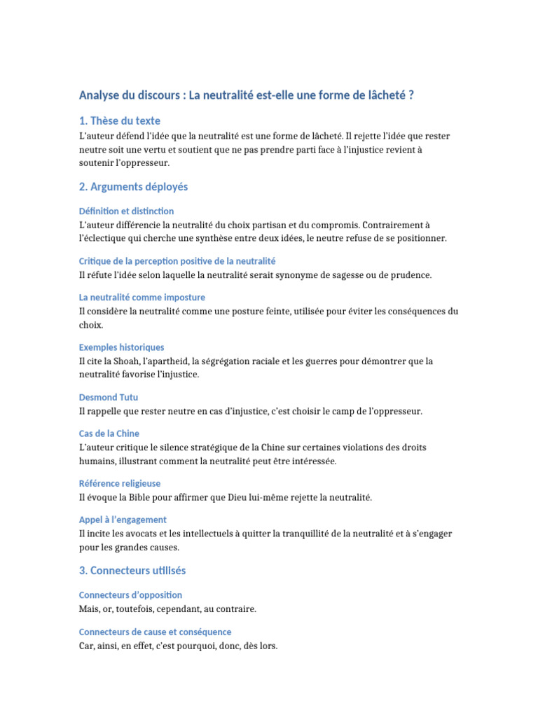Neutralité : Lâcheté ou vertu ? | PDF
