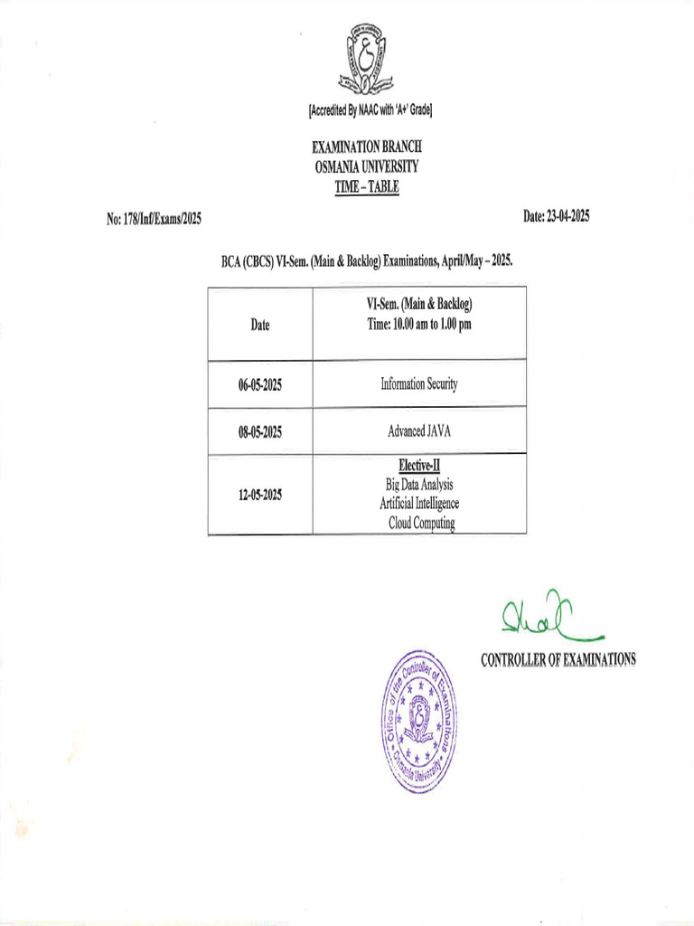 Timetable | PDF