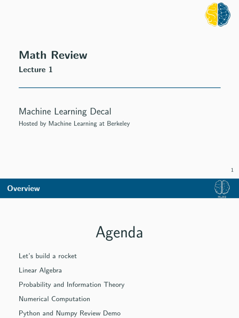 Machine Learning Math Review Basics | PDF | Matrix (Mathematics ...