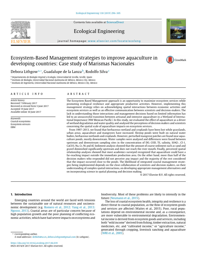 Ecosystem Management for Aquaculture Success | PDF | Wetland | Aquaculture