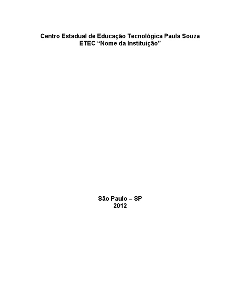 Modelo de TCC Oficial ETEC | PDF | Teoria | Tempo