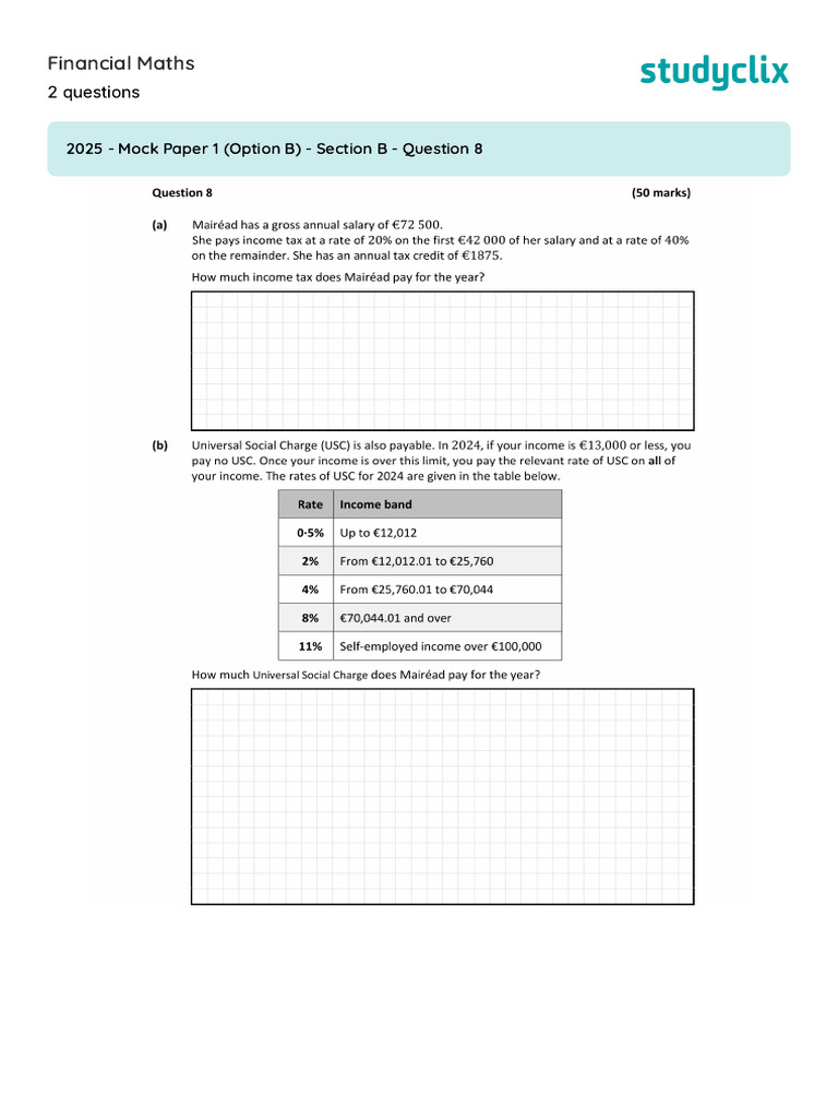 Financial Maths Questions | PDF