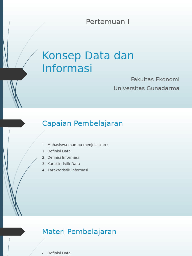 Pertemuan 1. Konsep Data Dan Informasi | PDF