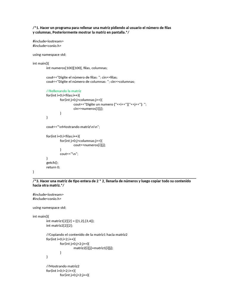 C++ - Matriz Resuelto | PDF | Gestión de datos | Ingeniería de software