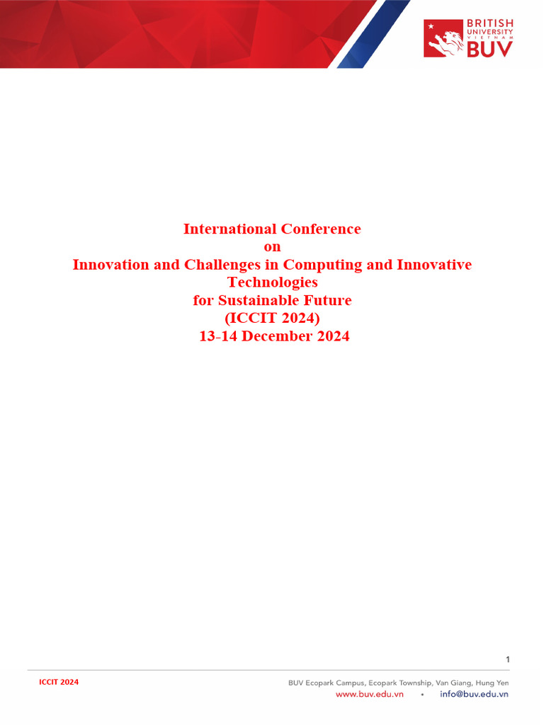 ICCIT 2024 Conference Overview | PDF | Artificial Intelligence ...
