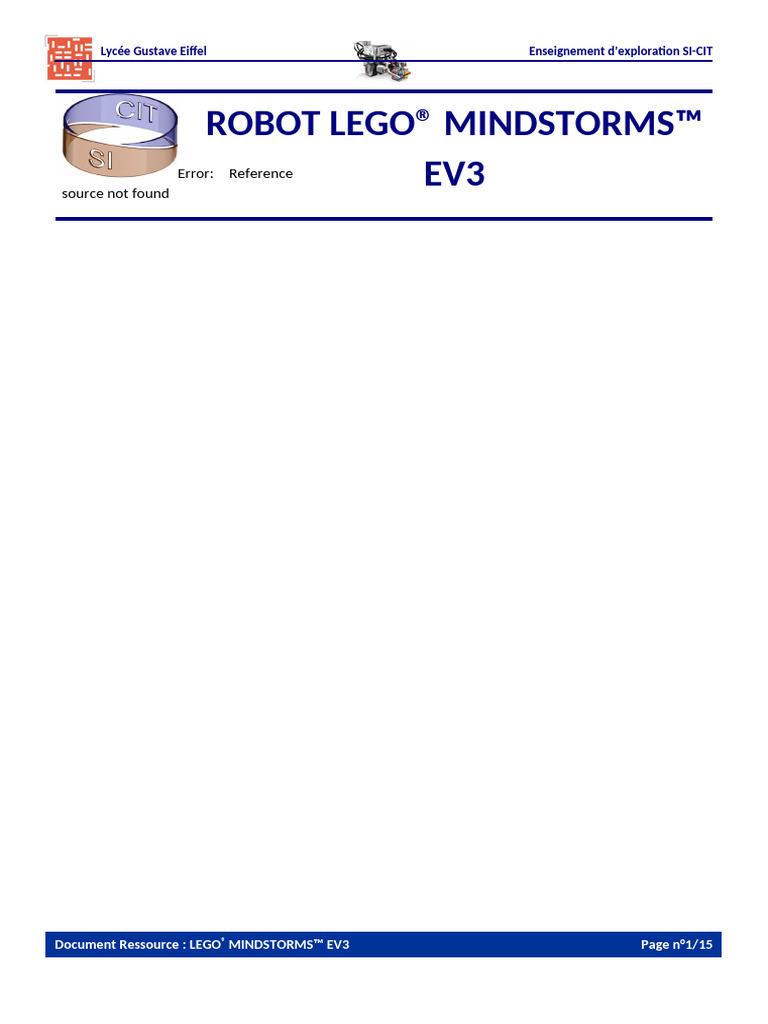 Introduction au robot LEGO EV3 | PDF | Programmation informatique ...