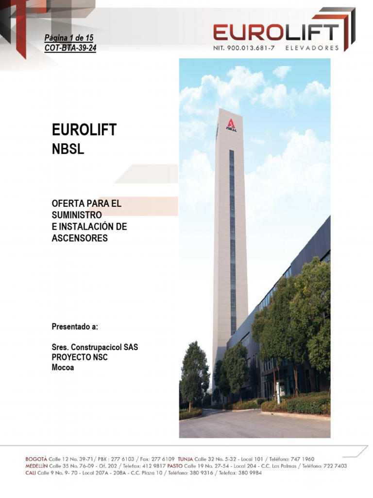 Cot Asc 1 | PDF | Ascensor | Póliza de seguros