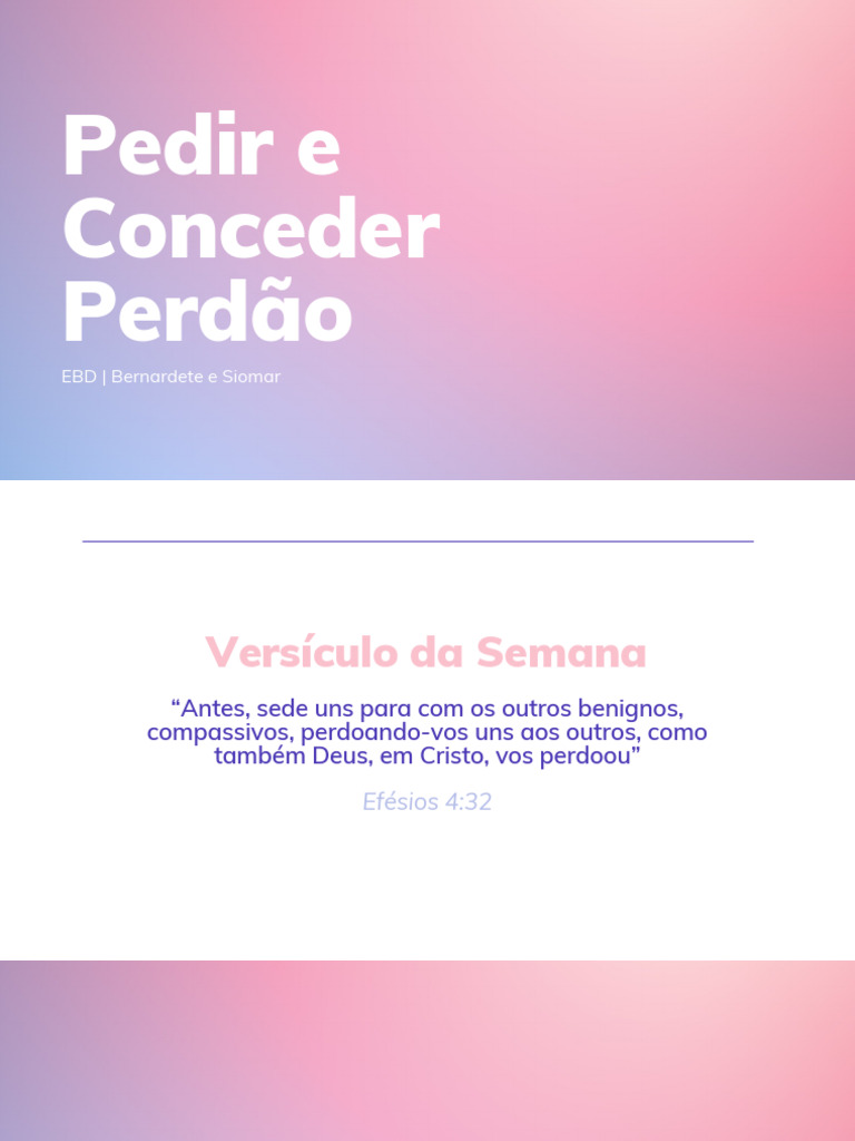 Pedir e Conceder Perdão | PDF | Pecado | Crença e doutrina religiosa