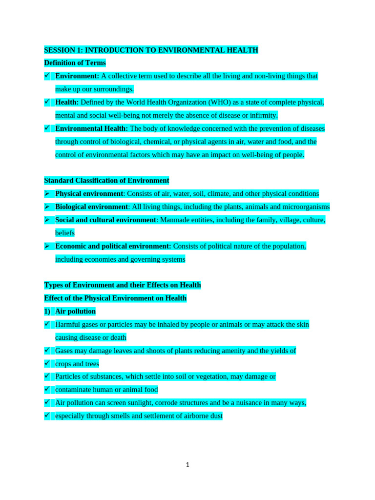 Environmental Health Final | PDF | Food Preservation | Groundwater