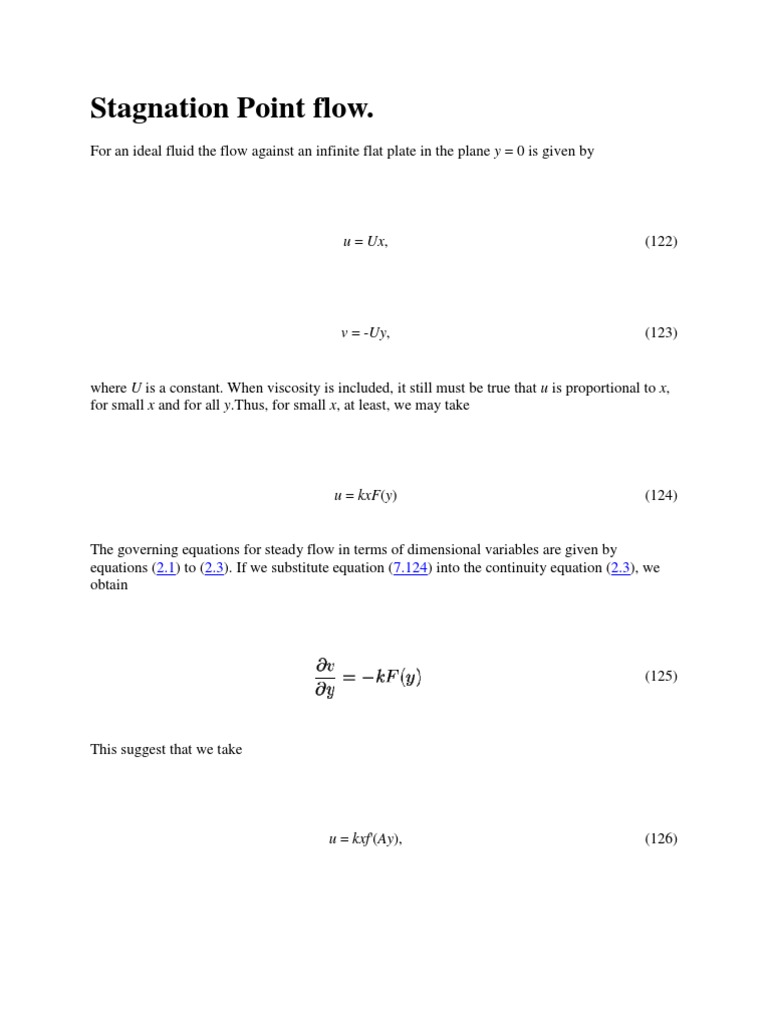Stagnation Point Flow Boundary Value Problem Equations