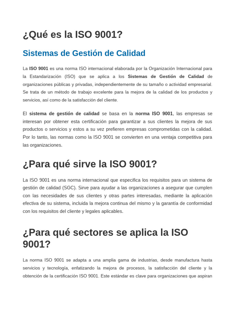 Guía Completa sobre ISO 9001:2015 | PDF | Gestión de la calidad ...